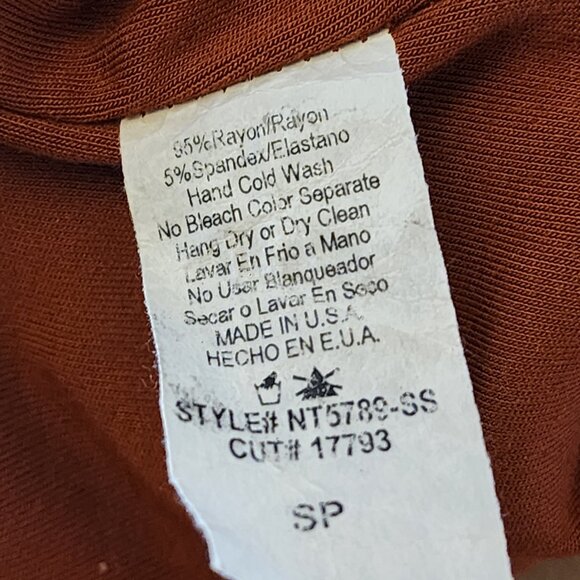 Rusty Chic Mynta Bodysuit, Sleek Square Neck One Piece, Sm Petite, Made in USA - Picture 8 of 8